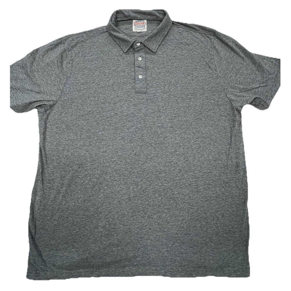 Devil-Dog Dungarees Mens 2XL Heather Grey Short Sleeve Polo Shirt Casual Classic